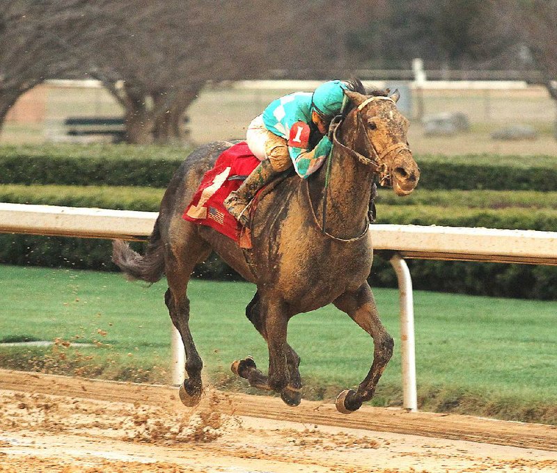 Jockey Kent Desormeaux guides My Boy Jack across the wire to win the $500,000 Grade III Southwest Stakes in 1:46.00 on Monday at Oaklawn Park in Hot Springs.