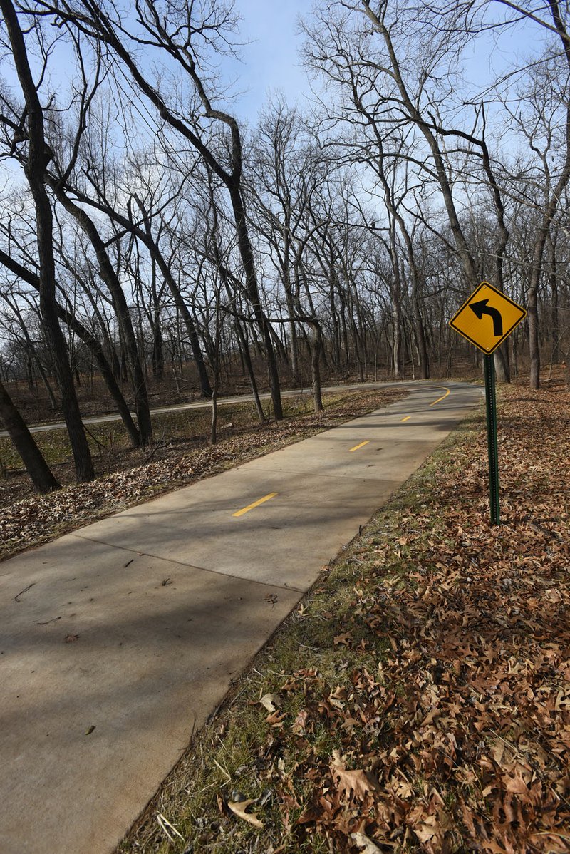 NWA Democrat-Gazette/FLIP PUTTHOFF A sweeping curve seen Wednesday Feb. 14 2018 on the Trail of Two Cities. The trail runs between Rogers and Bentonville.