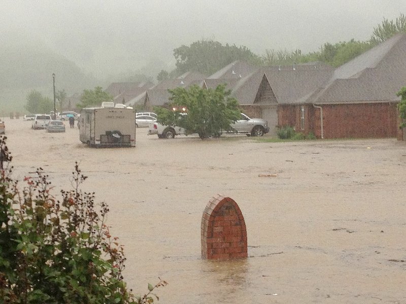 FILE PHOTO Farmington City Council is discussing ways to improving draining on Garland McKee Road to alleviate flooding on Rosebay Lane pictured above. This occurred in April 2017, when the city received about 12 inches of rain over a two-day period.