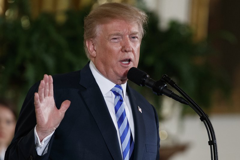 President Donald Trump speaks during the Public Safety Medal of Valor awards ceremony in the East Room of the White House, Tuesday, Feb. 20, 2018, in Washington. (AP Photo/Evan Vucci)