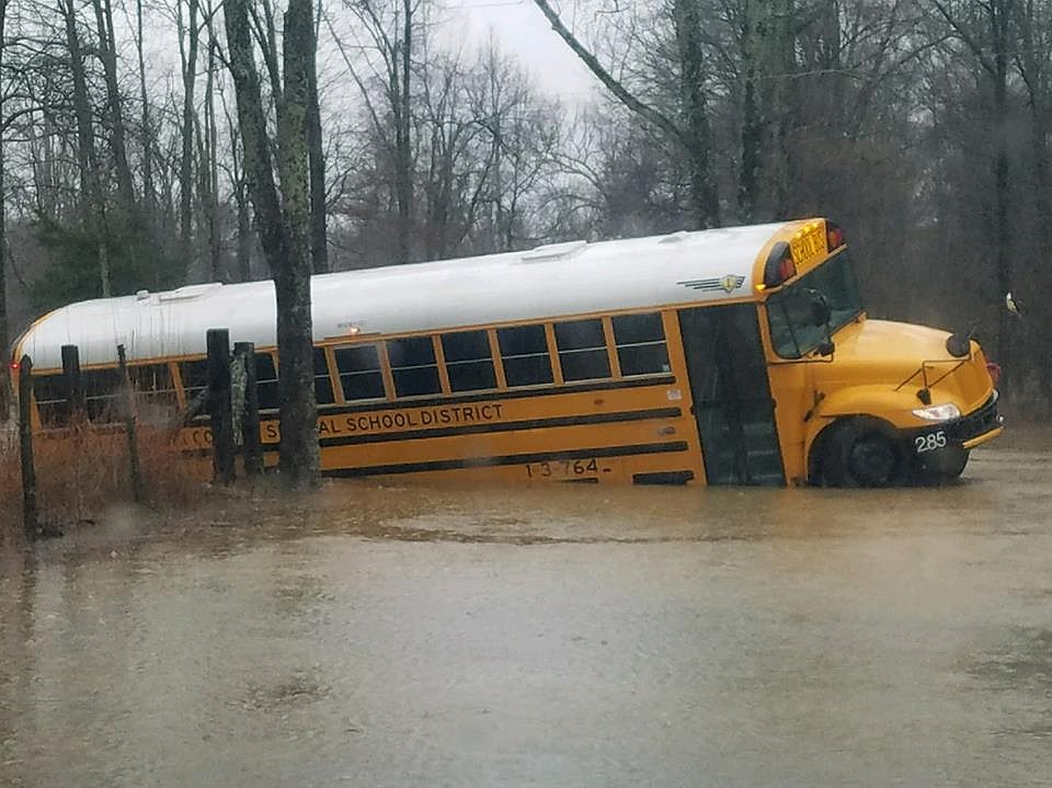 PHOTOS: 17 students rescued after Pulaski County bus drives off road ...