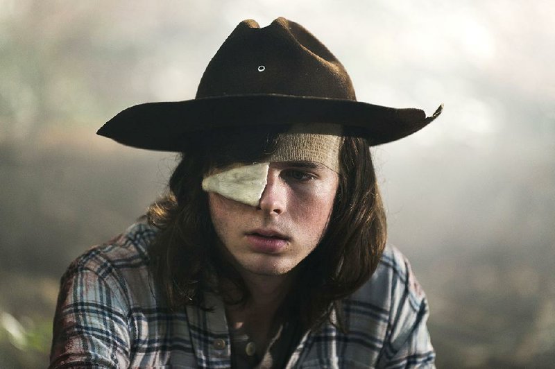 The Walking Dead will send off zombie-bitten Carl (Chandler Riggs) in a tearful farewell when the show returns at 8 p.m. today on AMC.
