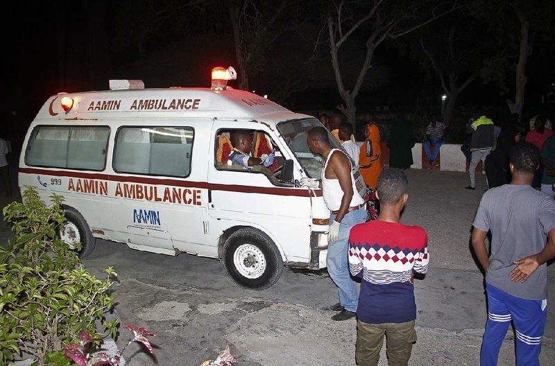 Ambulances arrive at Medina hospital after car-bomb attacks Friday in Mogadishu, Somalia.