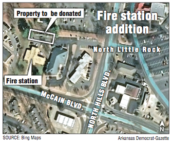 A map showing the location of the addition to North Little Rock’s Lakewood-McCain Fire Station