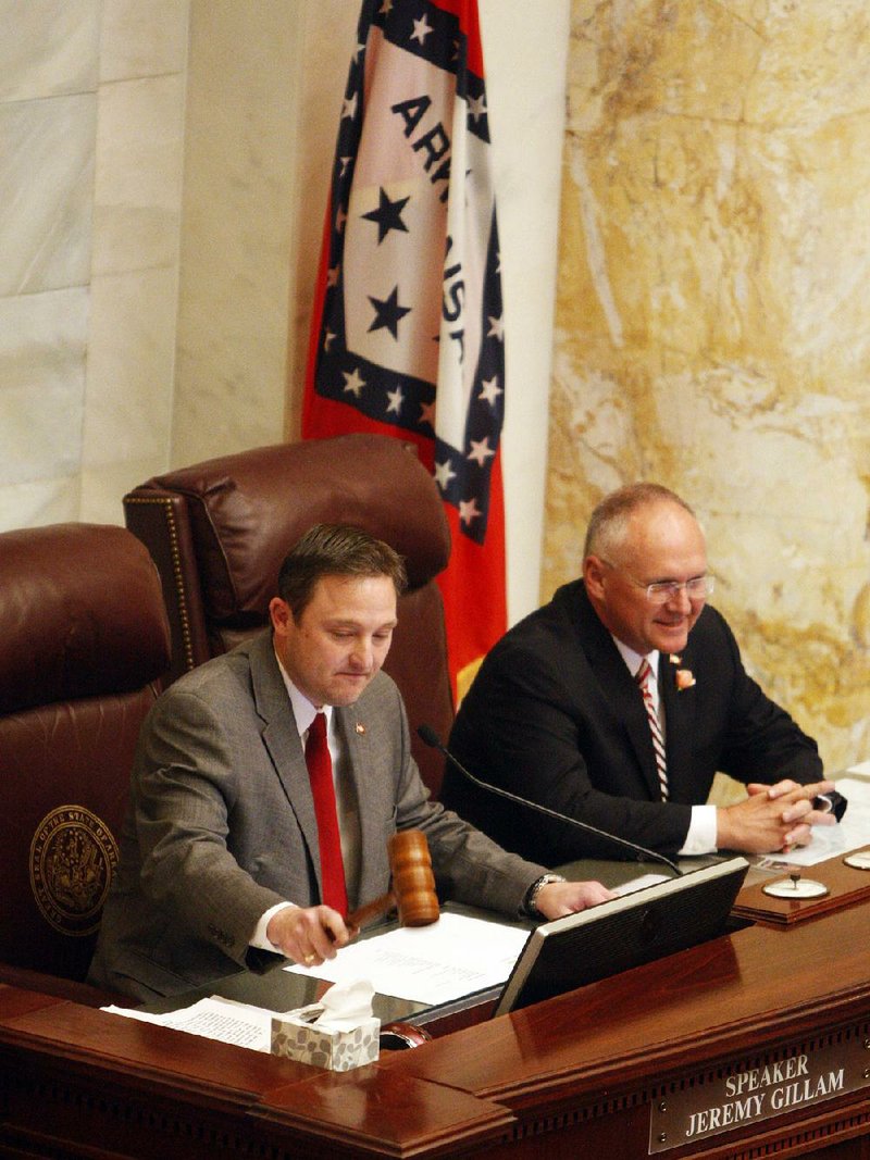 House Speaker Jeremy Gillam, R-Judsonia (left), is shown in this file photo.