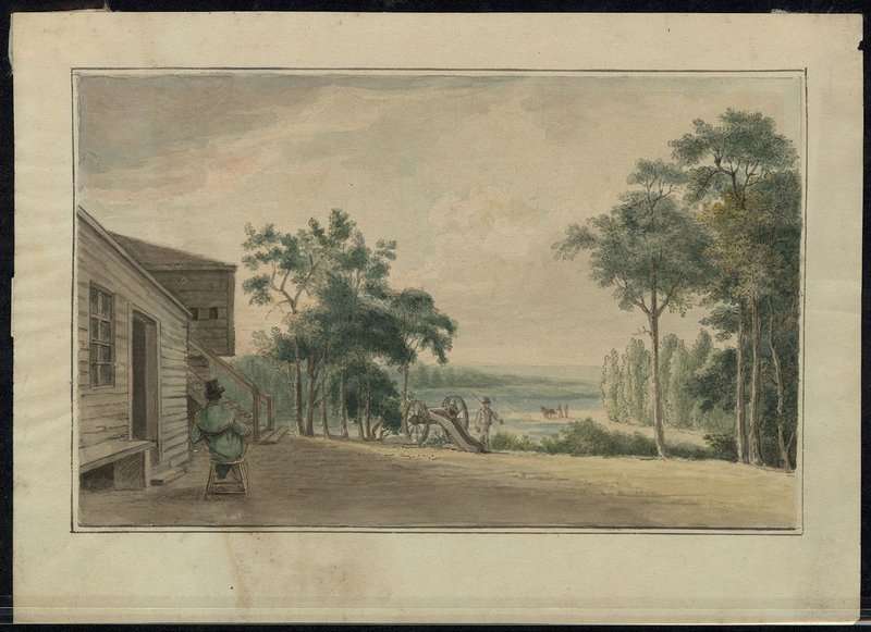 This 1820 Samuel Seymour watercolor is called “Fort Smith Arkansaw.” It is considered the “only known image of the first Fort Smith” and is on loan from the Academy of Natural Sciences of Drexel University (Coll.820).