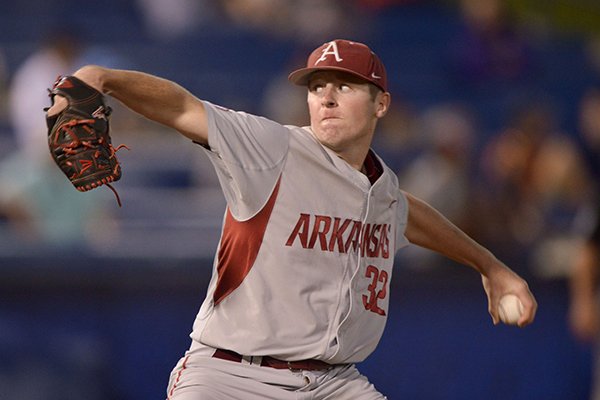 Arkansas relief pitcher Matt Cronin struck out five in four innings and earned his second win of the season against San Diego State on Saturday