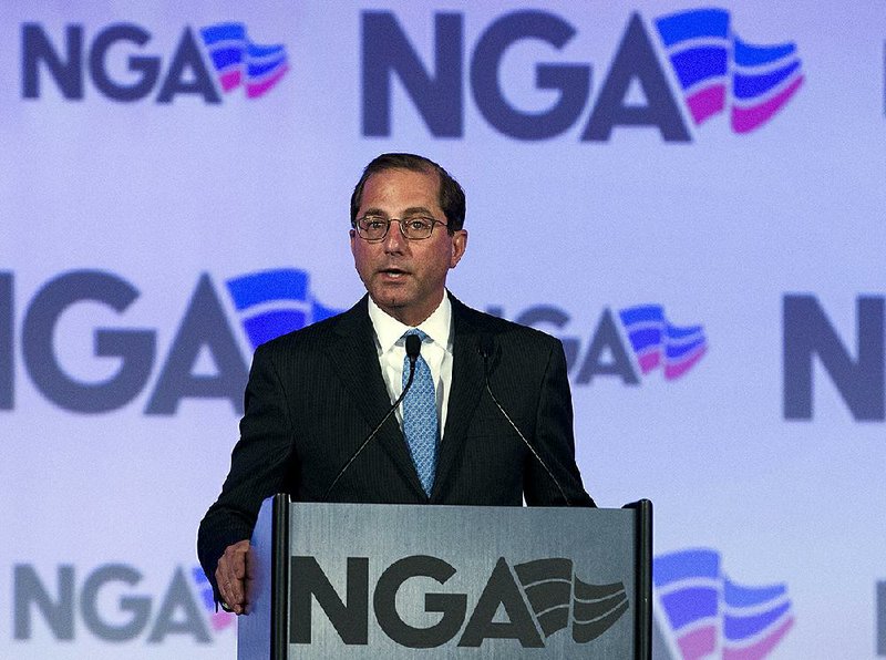 Department of Health and Human Services Secretary Alex Azar speaks at a forum on the opioid crisis during the National Governors Association meeting Saturday.