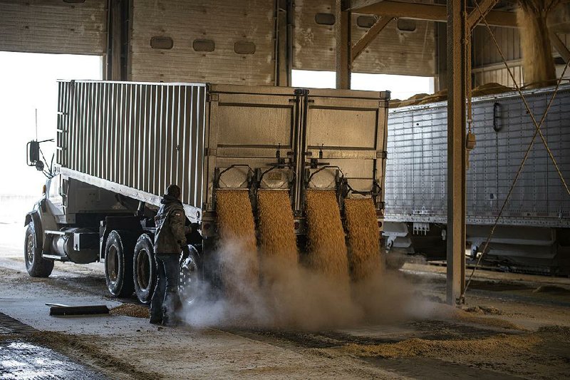 A driver unloads corn from a truck at Poet Biorefining in Jewell, Iowa, last week. The White House says talks will continue on a dispute over the future of the renewable fuel standard, which has pitted lawmakers from corn-producing states against those more dependent on refineries. 