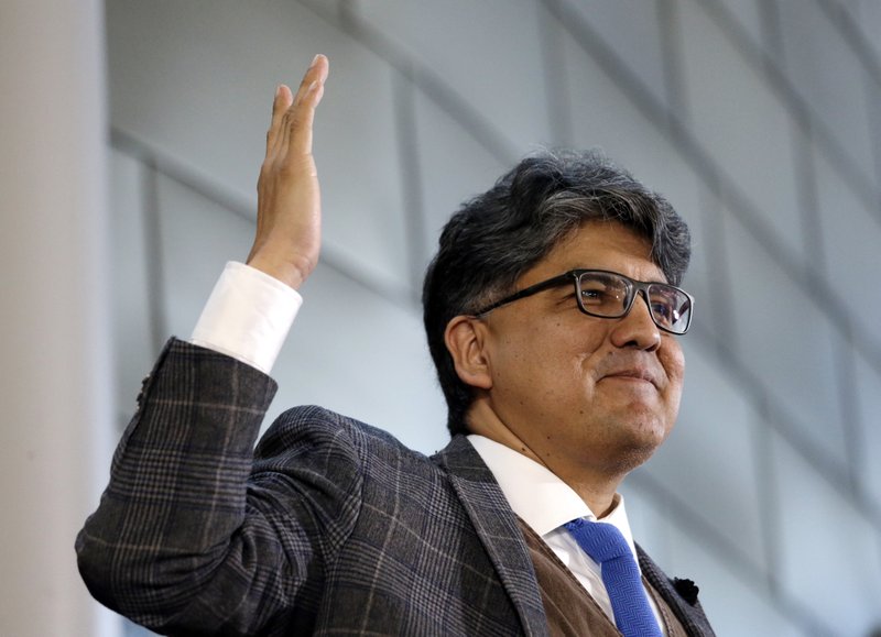 In this Oct. 10, 2016, file photo, author and filmmaker Sherman Alexie gives the keynote address at a celebration of Indigenous Peoples' Day at Seattle's City Hall. Alexie has issued an apology amid anonymous allegations of sexual misconduct that surfaced on the internet in the past week. The Seattle Times reports that Alexie released a statement, saying: “Over the years, I have done things that have harmed other people, including those I love most deeply.” 