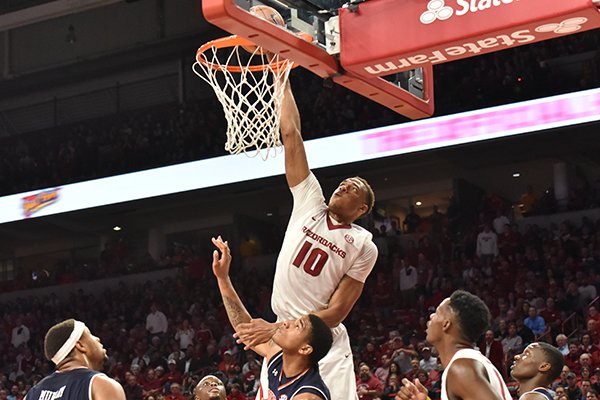 Arkansas beat Auburn 91-82 Tuesday Feb. 27, 2018 at Bud Walton Arena in Fayetteville.