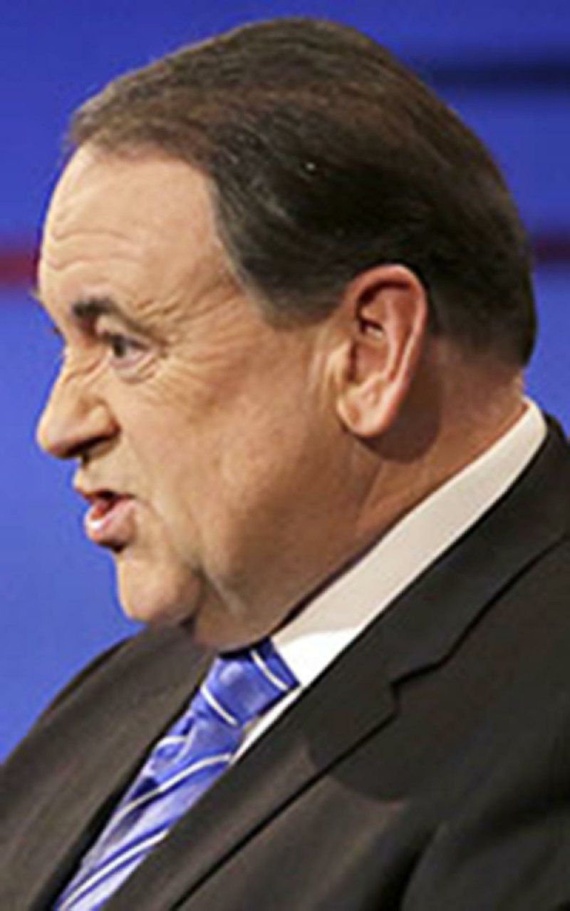 Former Republican presidential candidate and Arkansas Gov. Mike Huckabee is shown in this file photo.
