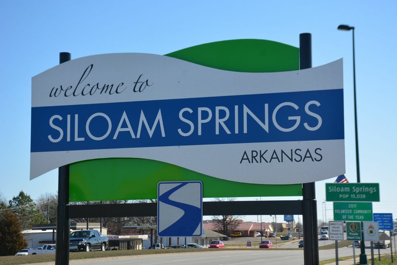 Mike Capshaw/Siloam Sunday A photo of the city's new welcome sign as motorists enter town on U.S. Highway 412 West.