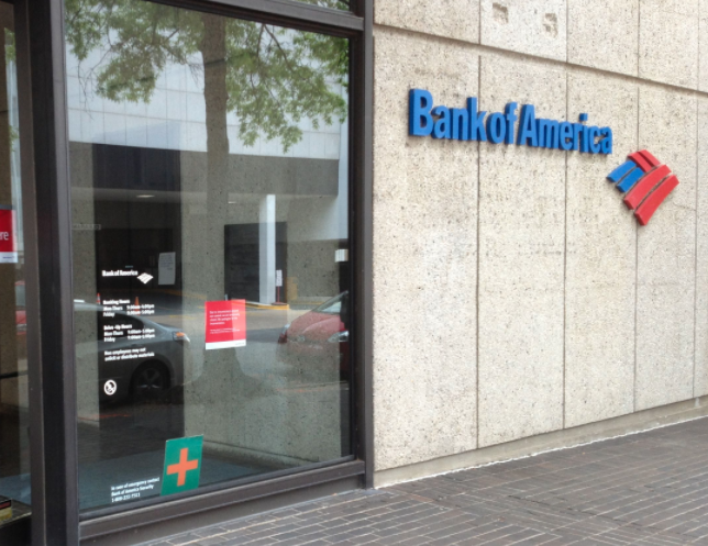 The Bank of America branch in downtown Little Rock is shown in this file photo.