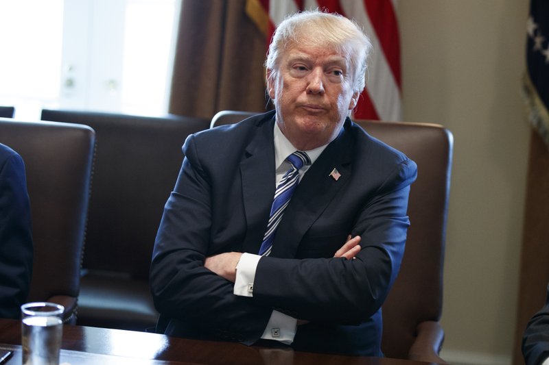 President Donald Trump speaks during a cabinet meeting at the White House, Thursday, March 8, 2018, in Washington. 