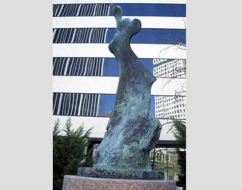The "Standing Figure: Knife Edge" sculpture is shown in this file photo.