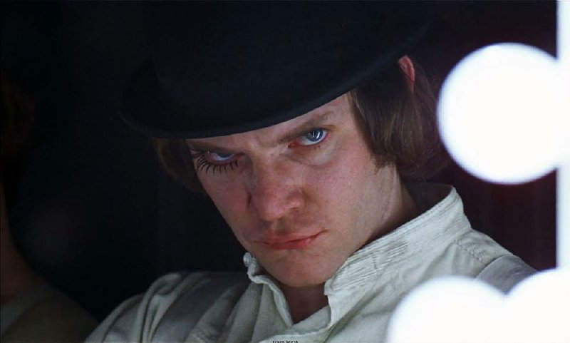 One of the iconic images of cinema: Malcolm McDowell as the amoral Alex DeLarge in Stanley Kubrick’s masterpiece A Clockwork Orange.
