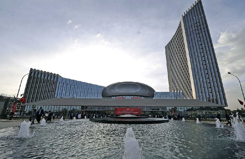 The African Union Conference Center in Addis Ababa, Ethiopia, held its opening ceremony in January 2012. The towering silver African Union headquarters was built by China.