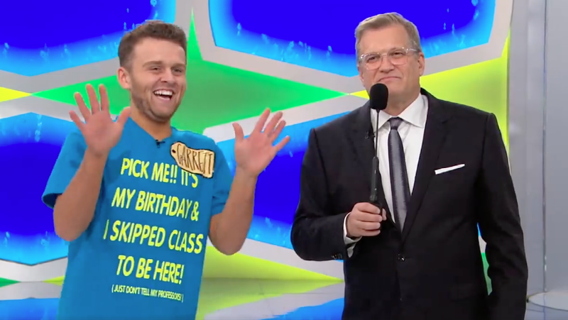 Garret Rogers of Oklahoma appears in a taping of "The Price is Right," which aired on Thursday.