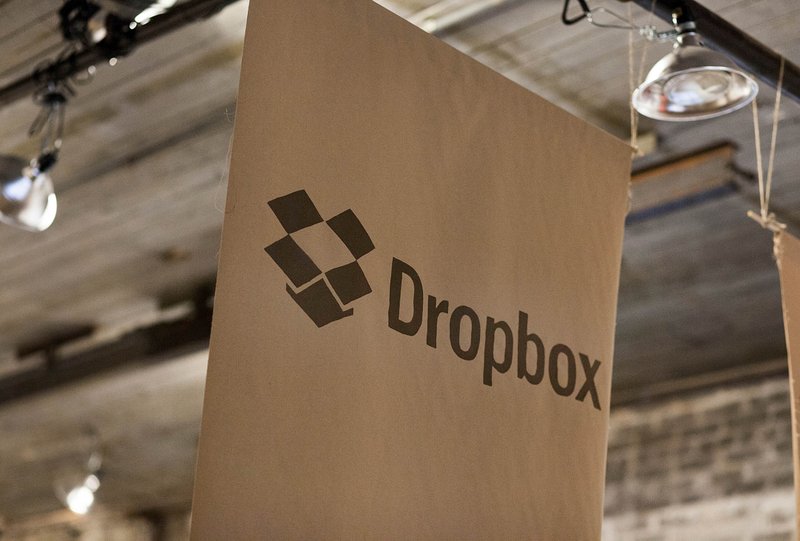 A Dropbox sign at the Brooklyn Beta conference in the Brooklyn borough of New York on Oct. 12, 2012. MUST CREDIT: Bloomberg photo by Mark Ovaska.