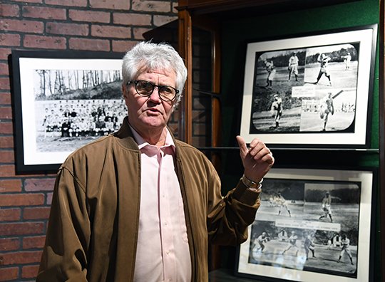 The Sentinel-Record/Grace Brown HISTORY: Robert Raines, owner of the Gangster Museum of America, gives a tour of a new gallery in the museum featuring baseball memorabilia from the famous spring training days in Hot Springs in the late 1800s through the early 1900s. A soft opening for the gallery is set for Saturday.