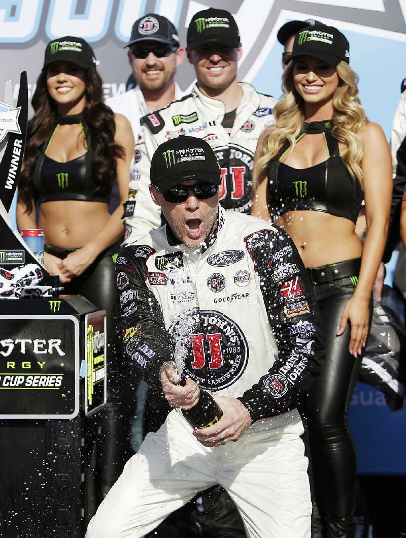 Kevin Harvick will attempt to win his fourth consecutive NASCAR Monster Entergy Cup Series event today at Auto Club Speedway in Fontana, Calif.
