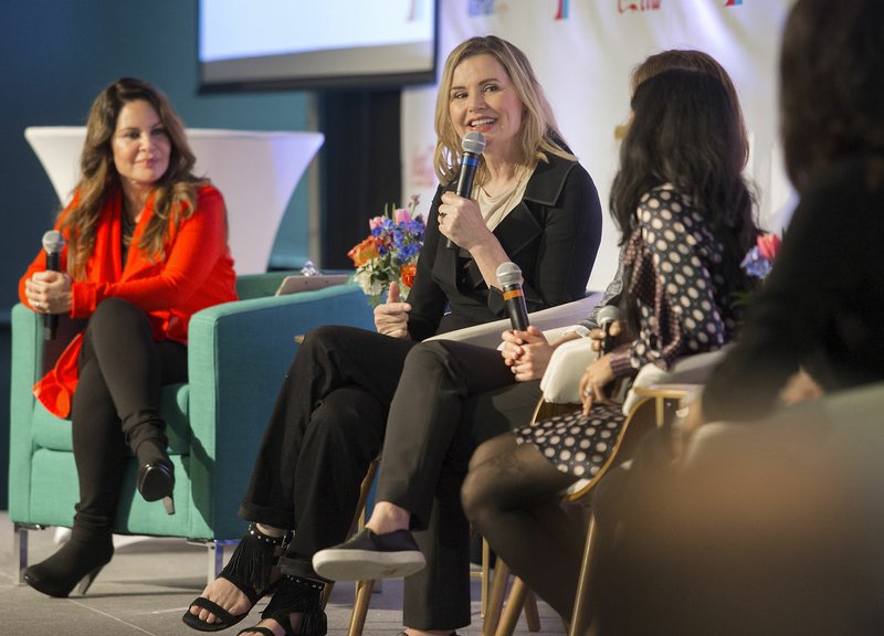 File Photo/NWA Democrat-Gazette Actress Geena Davis speaks during a panel called "Inclusion: Does That Mean Me" at the Record in Bentonville as part of the Bentonville Film Festival.