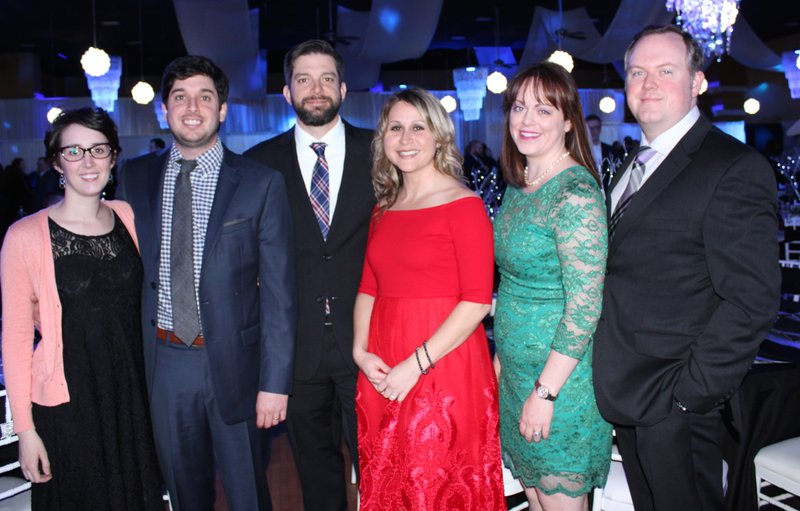 NWA Democrat-Gazette/CARIN SCHOPPMEYER Mary and Joel Eikenberry (from left), Nathan Eikenberry and Michelle Fittro and Stephanie and Dan Freedle help support Havenwood at the Journey Gala on Feb. 24 at Metroplex Event Center in Rogers.