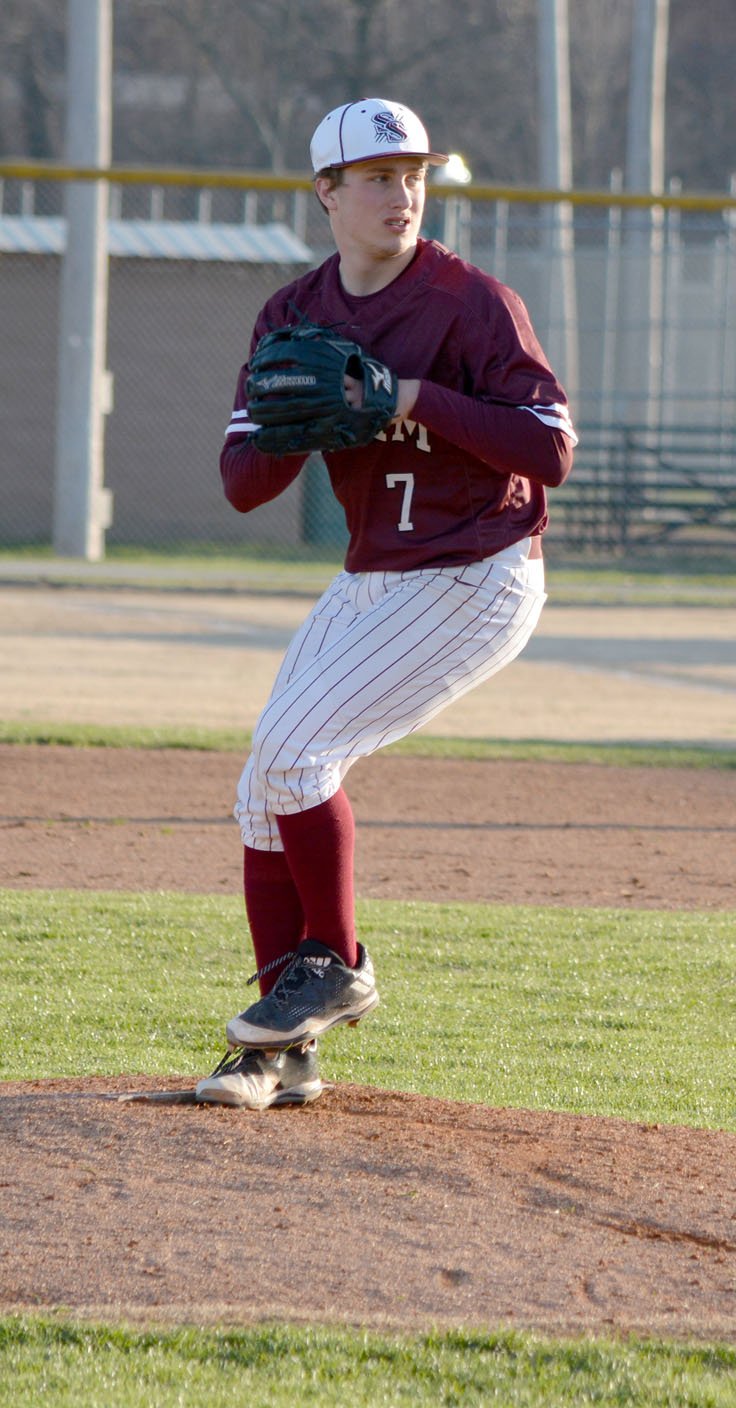 Graham Thomas/Siloam Sunday Siloam Springs senior right-hander Jacob Rowe picked up the win in relief Tuesday in the Panthers' 11-7 win against Clarksville at James Butts Baseball Complex.