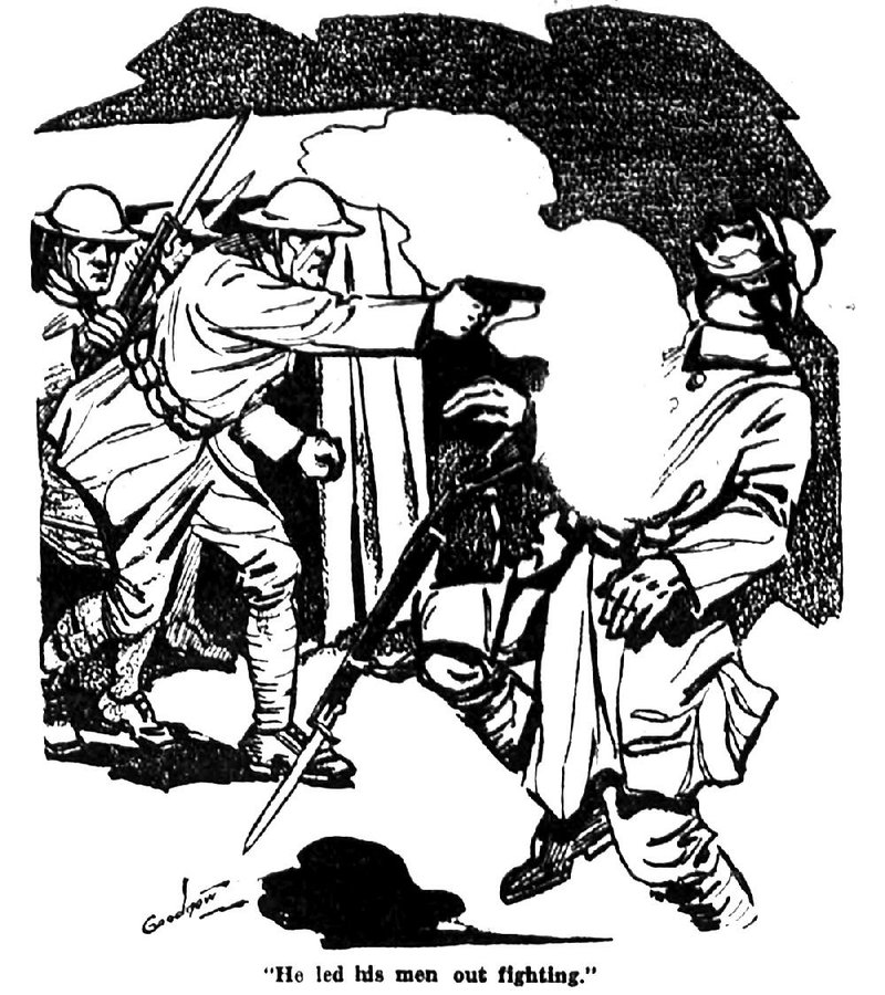 The April 20, 1918, Arkansas Democrat published this illustration above a story glorifying Sgt. Bill Norton.