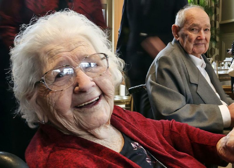 Ima Jewel and I.B. Williams, who have been married for 80 years, wait to receive an award from the Family Council at the Governor’s Mansion in late February.