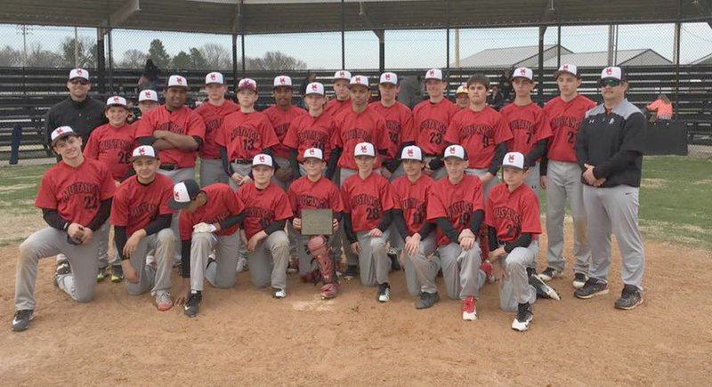 RICK PECK/SPECIAL TO MCDONALD COUNTY PRESS The McDonald County junior high baseball team went 4-0 to win the Wyandotte Junior High School Baseball Tournament held March 16-17 in Wyandotte, Okla.