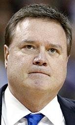 Kansas head coach Bill Self watches during the first half of an NCAA men's college basketball tournament second-round game against Seton Hall Saturday, March 17, 2018, in Wichita, Kan. (AP Photo/Charlie Riedel)