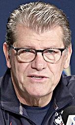 Connecticut head coach Geno Auriemma speaks during a press conference at the NCAA women's college basketball tournament, Friday, March 23, 2018, in Albany, N.Y. UConn faces Duke in a regional semifinal on Saturday. (AP Photo/Frank Franklin II)