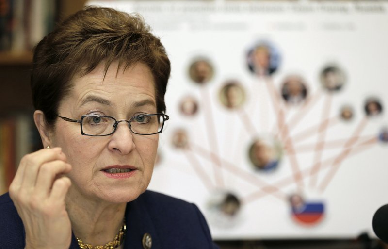 In this March 6, 2017 file photo, Rep. Marcy Kaptur, D-Ohio, speaks during a press conference in Cleveland. Kaptur is poised to become the longest-serving female member ever in the U.S. House. The 71-year-old Democrat from Toledo has served in the House since 1983. (AP Photo/Tony Dejak, File)