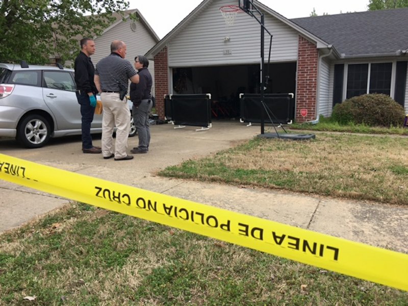 The Little Rock Police Department responds to a homicide Monday, March 26, 2018, at a home on Redleaf Drive.