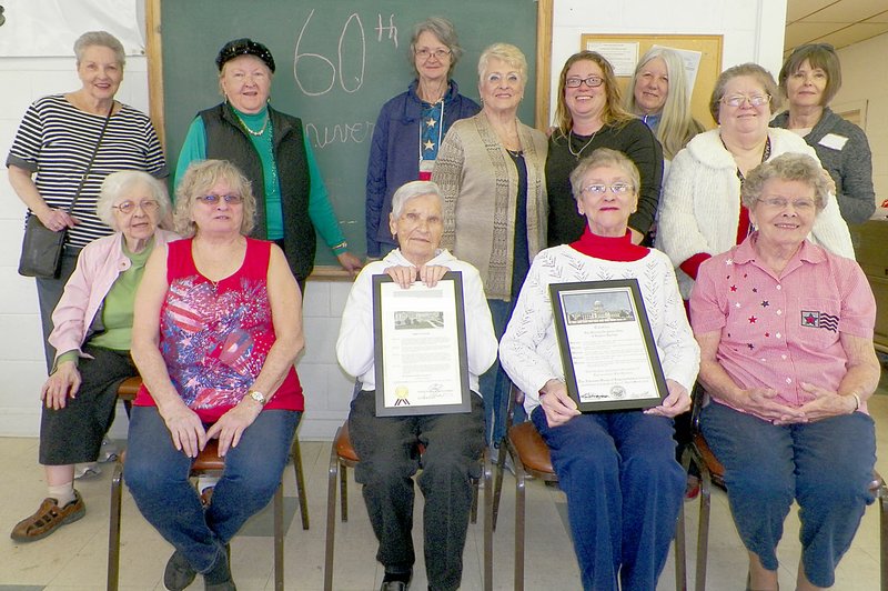 LARRY BURGE Friendly Neighbor Club Members of 2018 include Rita Augustin (seated, left), Rhonda Barnett, Vera Morman, Martha Kreder, Maurine Styles, June Stone (standing, left), Violet Augustin, Rhonda Baerwale, Mac Huntsman, Megan Roberts, Petite Parker, Ada Maddox and Susan Hutchison. Not pictured are Annalee Janice, Annalee Emanuel and Jennifer Olivera.