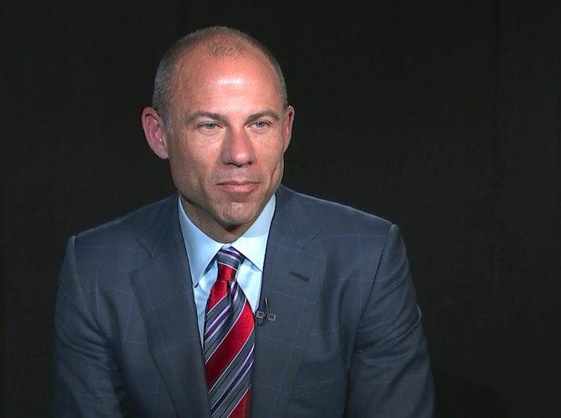 In this image from video, Michael Avenatti, attorney and spokesperson for adult film star Stormy Daniels, listens to a reporters' question during an interview at The Associated Press, Wednesday, March 21, 2018, in New York. 