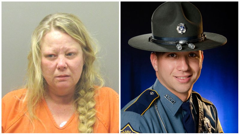 Elsbeth Tresa Kittinger, left; and Trooper Kyle Sheldon 
Photos by Garland County sheriff's office and North Little Rock Police Department
