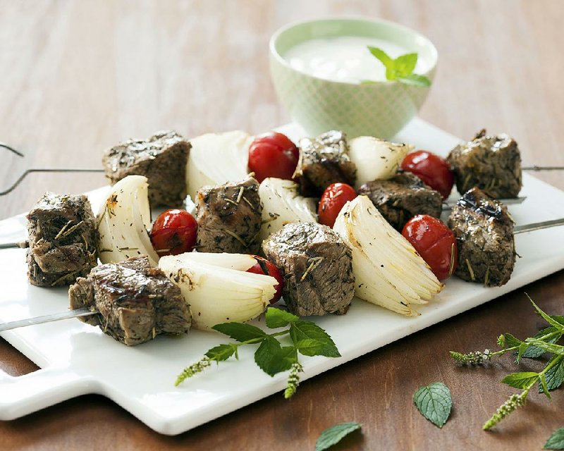 Lamb Skewers With Mint Yogurt    