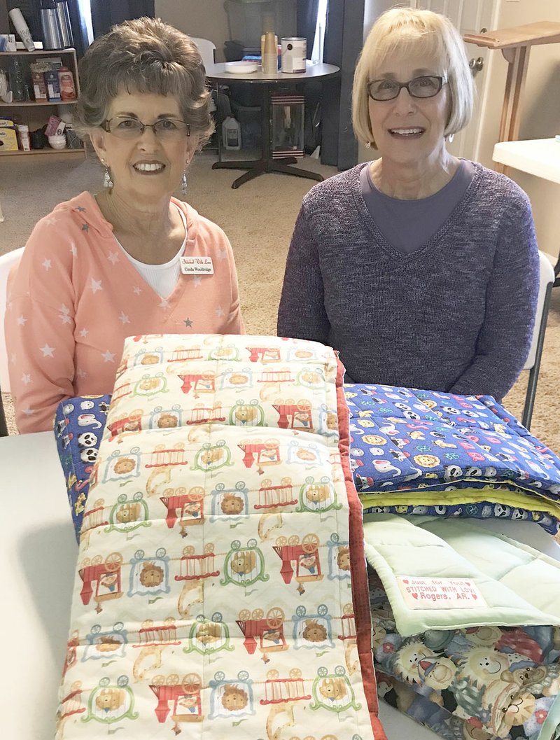 TIMES photograph by Annette Beard Cinda Wooldridge and Linda Pitts are organizing Stitched With Love to fill a need previously met by Grannies Quilts of Love, which disbanded this past year. An organizational meeting will be held at 9:30 a.m. Tuesday, April 17, in Mt. Vernon Presbyterian Church, North Davis Street, Pea Ridge.