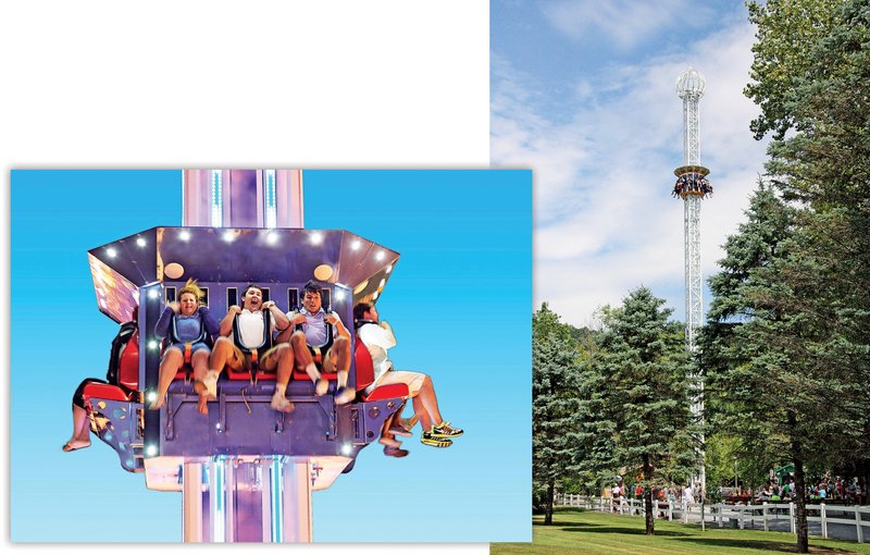 Opening day for Magic Springs will feature the theme park's first new thrill ride in a decade Brain Drain (shown left). 
