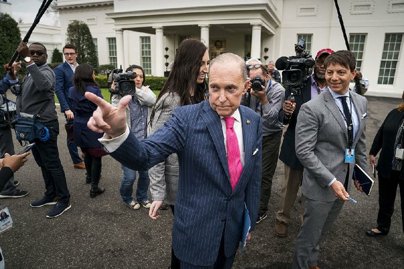 National Economic Council Director Larry Kudlow, speaking outside the White House on Wednesday, said the tariffs on Chinese products announced Tuesday by the United States are “potentially” a negotiating ploy. “There are carrots and sticks in life,” he said.  