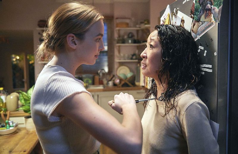 Tv column Killing Eve, a promising new drama from BBC America, stars Jodie Comer (left) and Sandra Oh, as an assassin and the British agent tracking her down. The series debuts at 7 p.m. Today. 
