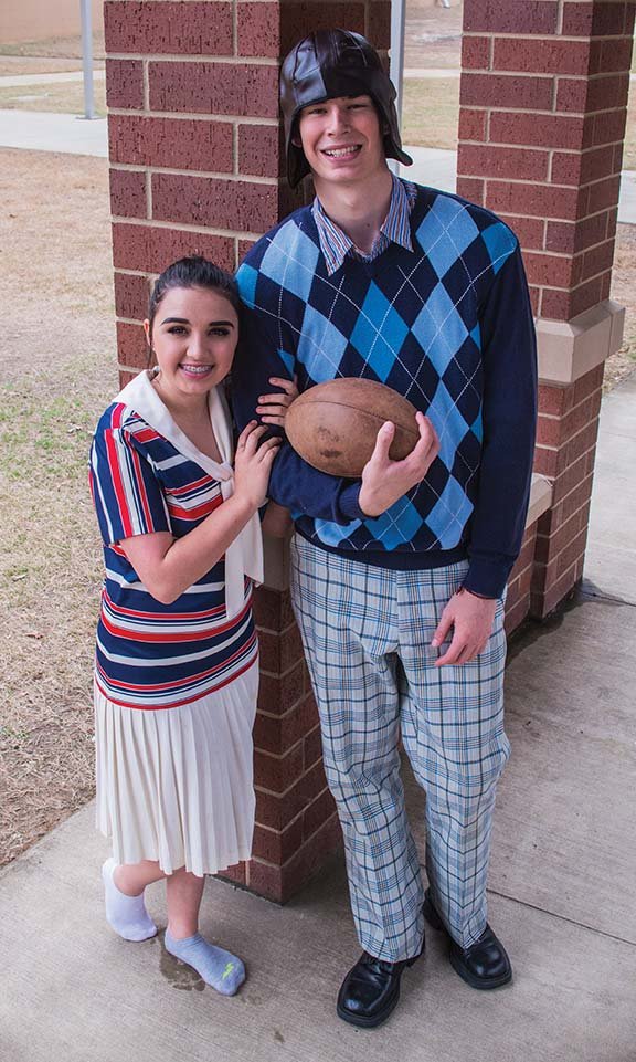 Babe, played by Lexie Shipe, has her eyes set on Bobby, played by Wilson Gifford, in the Conway High School production of Good News! The musical is set in the 1920s on a college campus and features songs such as “Life Is Just a Bowl of Cherries.”