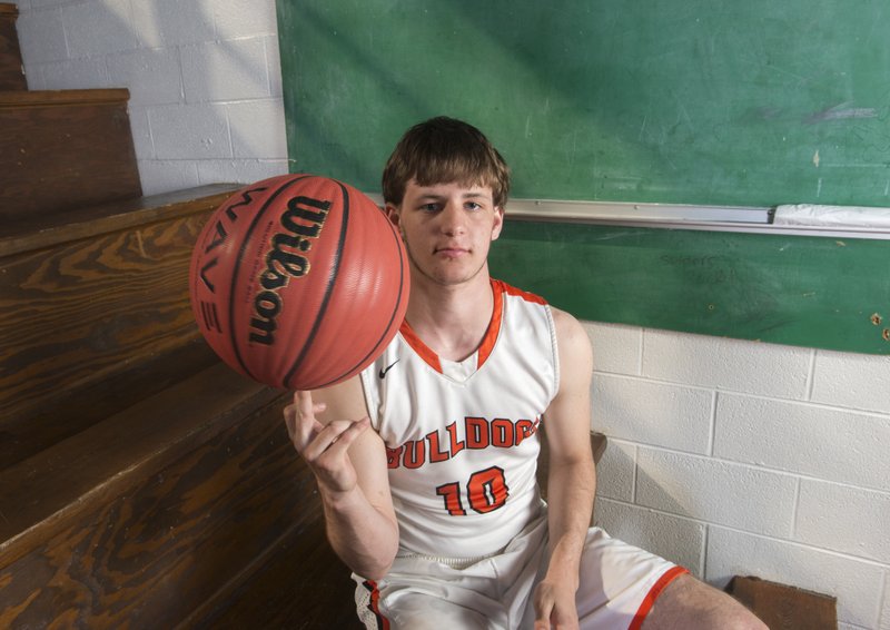 Division II Boys Newcomer of the Year Payton Brown of Waldron High School poses for a portrait, Thursday, March 15, 2018 at Springdale High School auxiliary gym in Springdale 