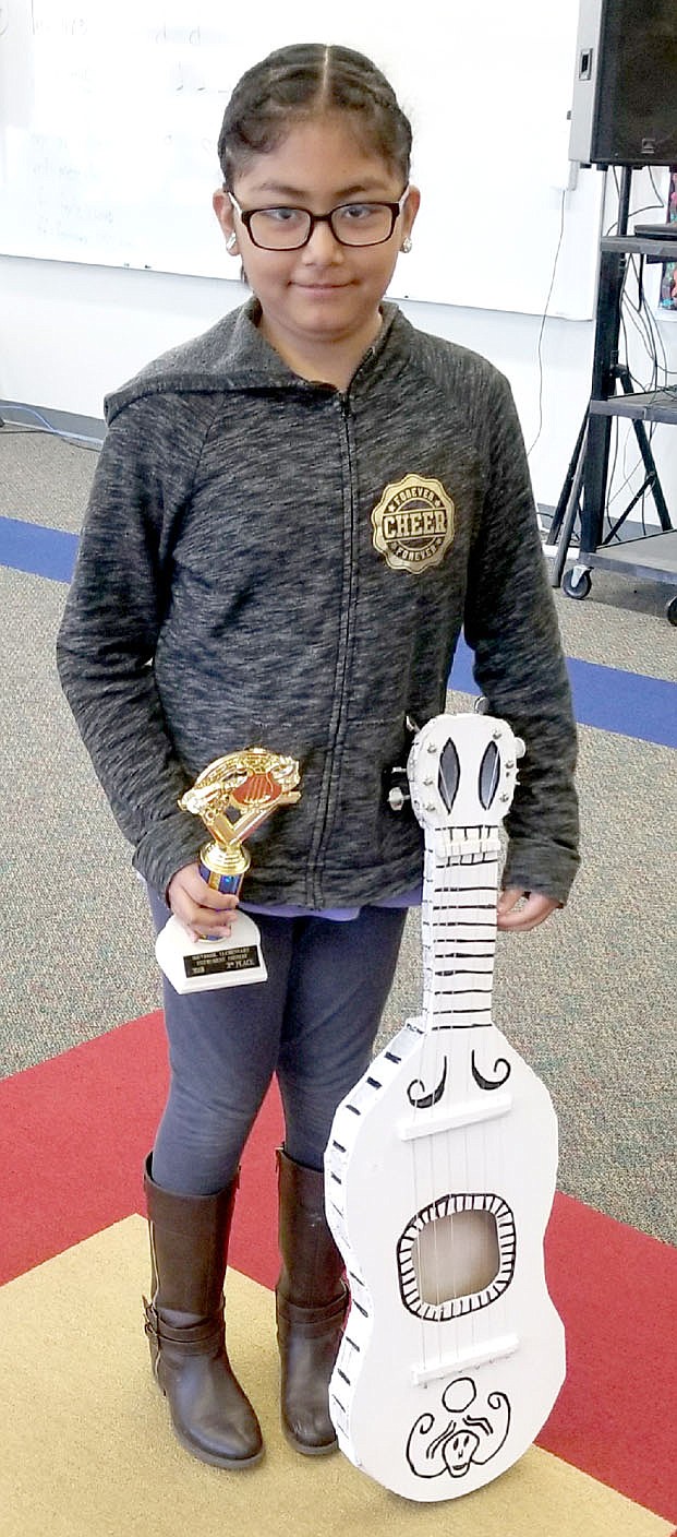 Photo submitted Miriam Lopez tied for second place in the Southside Elementary School instrument contest last month.