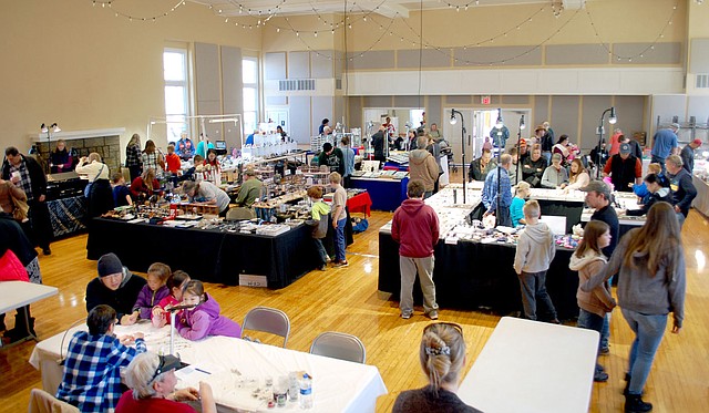Janelle Jessen/Herald-Leader The American Legion Community Building was filled with vendors as well as demonstrations and kids' activities during the Northwest Arkansas Gem and Mineral Show on Saturday and Sunday.