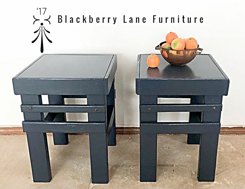 Courtesy Photo These custom navy stools, created by Christina Boyd, are a simple way to add some color to an existing gray and white palate. Boyd, who assists homeowners with redesigns, construction projects and building custom furniture, says spring trends include adding color, prints and patterns to make a home feel more vibrant, colorful and alive.