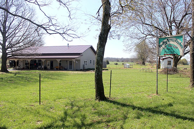 MEGAN DAVIS MCDONALD COUNTY PRESS/Rocky Acres Produce is located at 518 College Street in Rocky Comfort; the green and white sign will herald you in. The produce stand is open from sunrise to sunset, Monday through Sunday. Homemade baked goods are also available for purchase on the weekend.